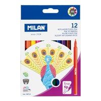 Pochette de 12 feutres de coloriage pointe fine Milan