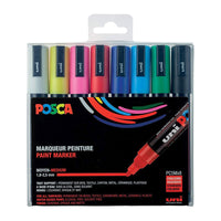 Pochette de 8 marqueurs Posca PC-5M | pointe moyenne conique