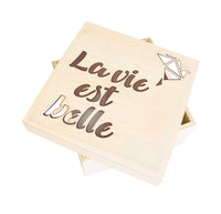 Petite boîte en bois - Avec couvercle - A personnaliser - 11,3x11,3x5 cm