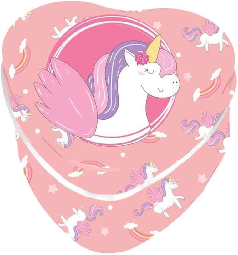 Petite boîte - Pour dent de lait - Rangement - Licorne - Rose - Forme coeur