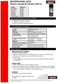Bombe de peinture pour carrosserie - noir mat -  Sinto