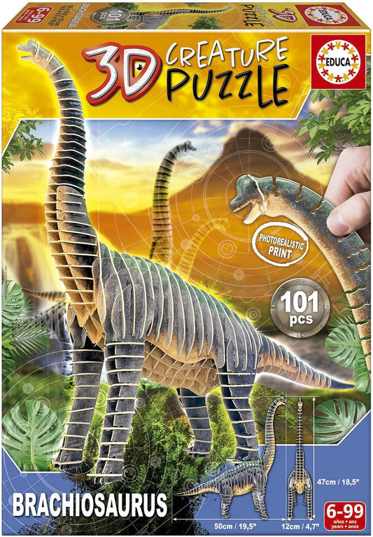 Puzzle - Dinosaure - 3D - Brachiosaurus - 50 x 47 cm - 101 pièces - Educa