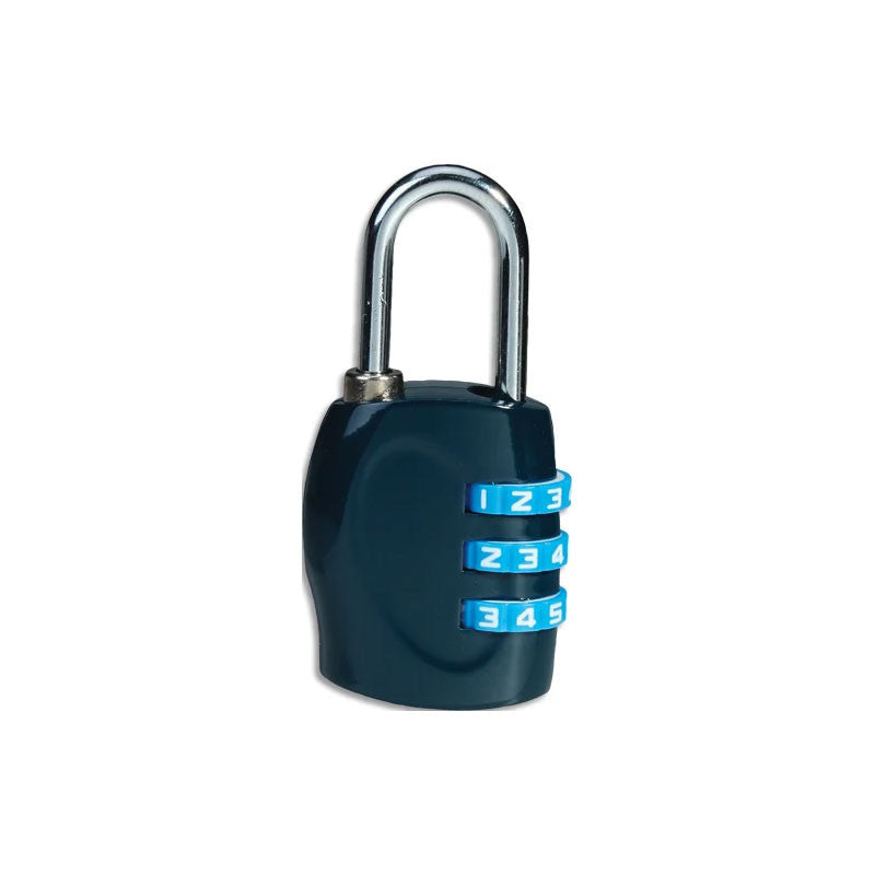 Petit cadenas à code - Combinaison 3 chiffres - Bleu - Pour casier, bagages