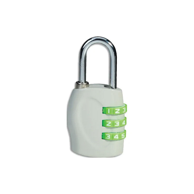 Petit cadenas à code - Combinaison 3 chiffres - Gris/Vert - Pour casier, bagages