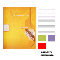 Cahier de musique - A4 (21x29,7cm) - Grands carreaux - 48 pages - couverture en carton - sans spirale - Clairefontaine