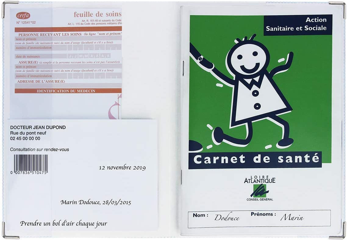 Protège carnet de santé - Bébé - Enfant - Animaux mignons - 22 x 16 cm