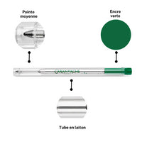 Recharge - Cartouche - Stylo à bille - GOLIATH - Caran d'Ache - Vert - Pointe M