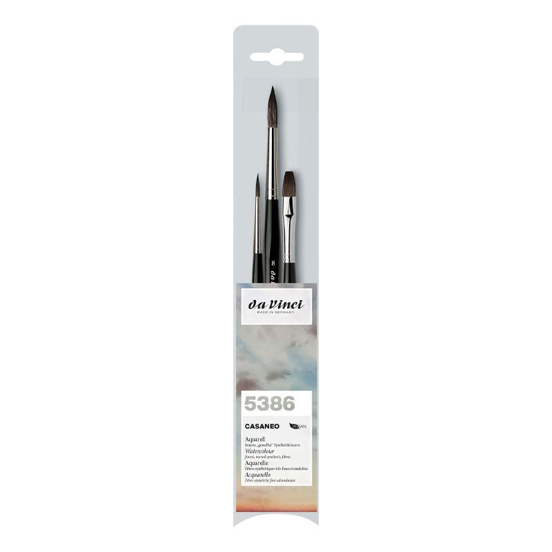 Pinceaux - Rond - Plat - Aquarelle - Tailles assorties - Da Vinci - Casaneo 5386
