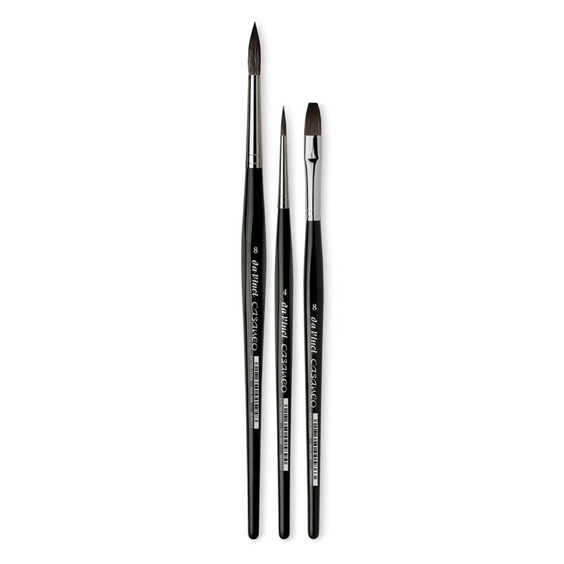 Pinceaux - Rond - Plat - Aquarelle - Tailles assorties - Da Vinci - Casaneo 5386
