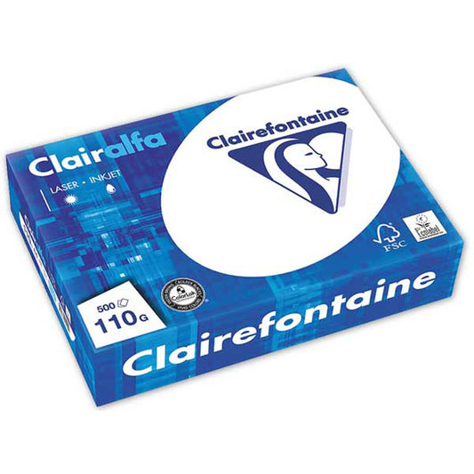 Ramette de papier - A4 - Blanc - 110g - Impression - 500 feuilles - Clairefontaine Clairalfa