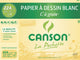 Pochette de papier dessin Canson 12 feuilles 24 x 32 cm 224g blanc