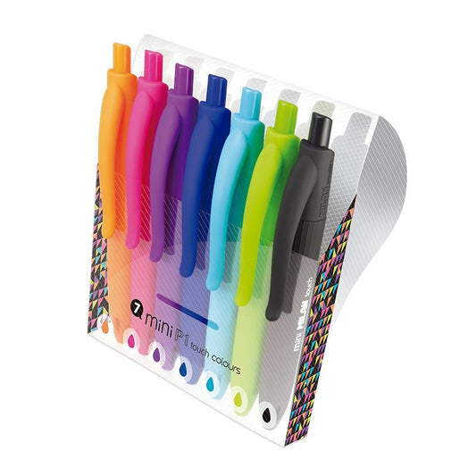 Pochette de 7 mini stylos à bille rétractable Milan assortiment