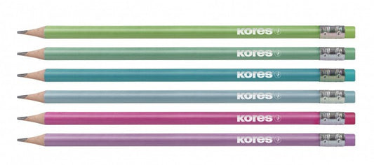 Pochette de 6 crayons de couleur Kores couleurs pastels
