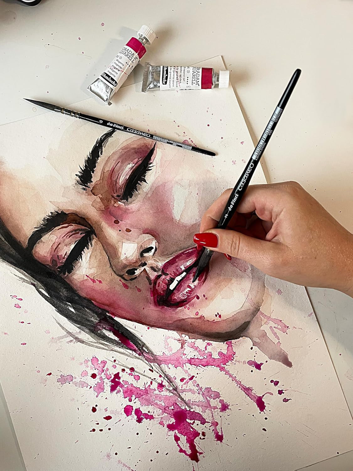 Pinceau - Lavis - Fibres synthétiques - Aquarelle - Da Vinci - Casaneo - 490 - N°0