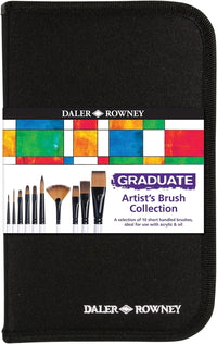 Pinceaux - Acrylique - Aquarelle - Huile - Pochette de 10 tailles - Fibres synthétiques