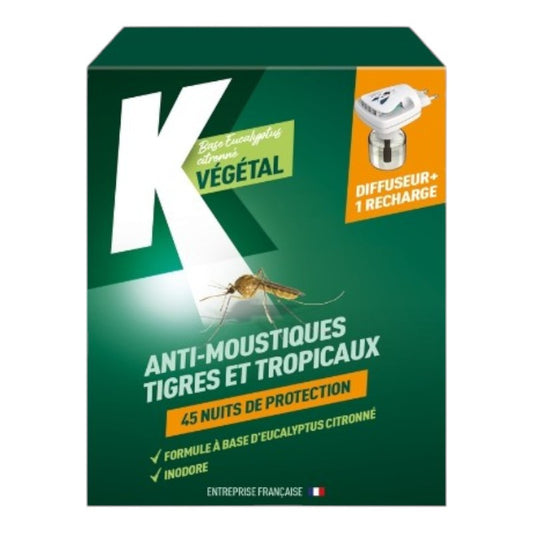 Produit anti-moustiques tigres et tropicaux - Diffuseur - Origine végétale - Répulsif