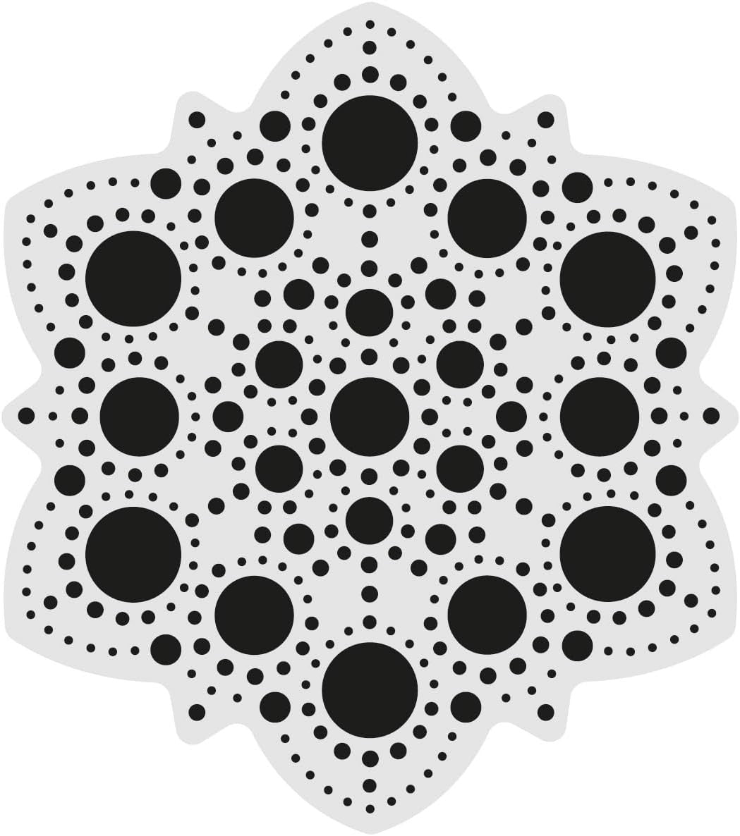 Pochoir - Pour dot painting - Mandala - 10cm - Forme en bois + support - Aladine