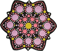 Pochoir - Pour dot painting - Mandala - 10cm - Forme en bois + support - Aladine