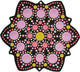 Pochoir - Pour dot painting - Mandala - 10cm - Forme en bois + support - Aladine