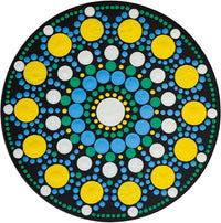 Pochoir - Pour dot painting - Mandala - 10cm - Forme en bois + support - Aladine