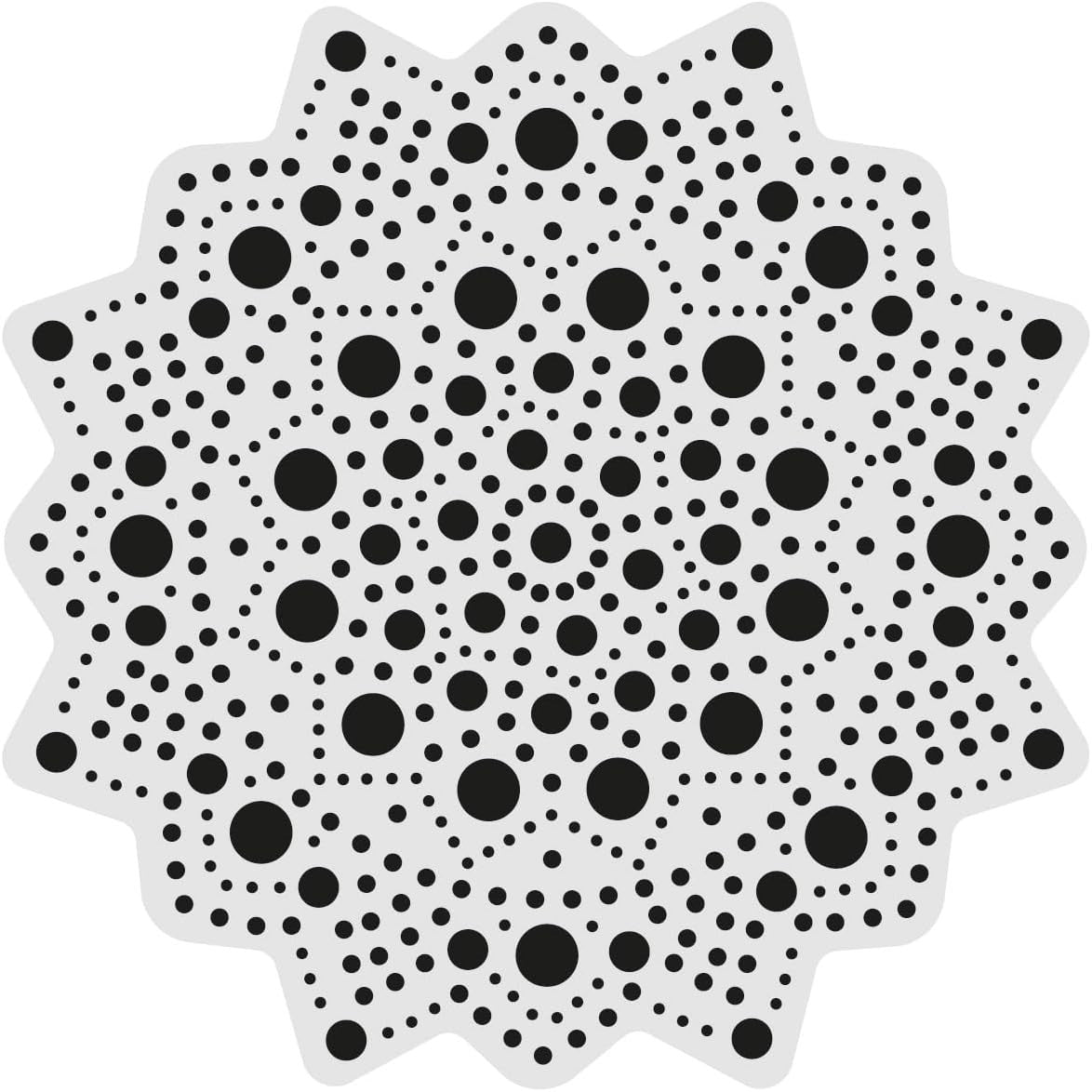 Pochoir - Pour dot painting - Mandala - 10cm - Forme en bois + support - Aladine