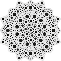 Pochoir - Pour dot painting - Mandala - 10cm - Forme en bois + support - Aladine
