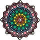 Pochoir - Pour dot painting - Mandala - 10cm - Forme en bois + support - Aladine