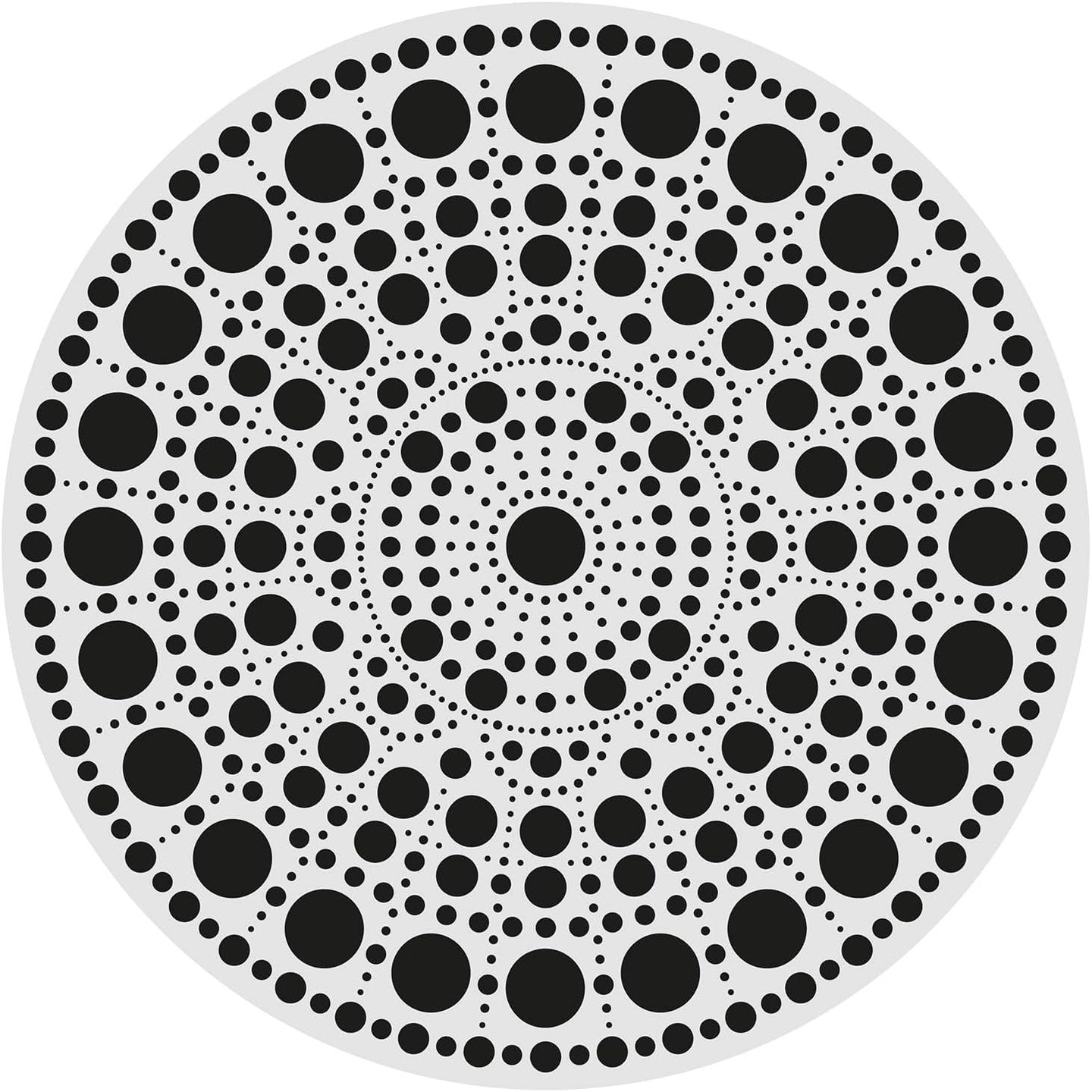 Pochoir - Pour dot painting - Mandala - 20cm - Forme en bois + support - Aladine