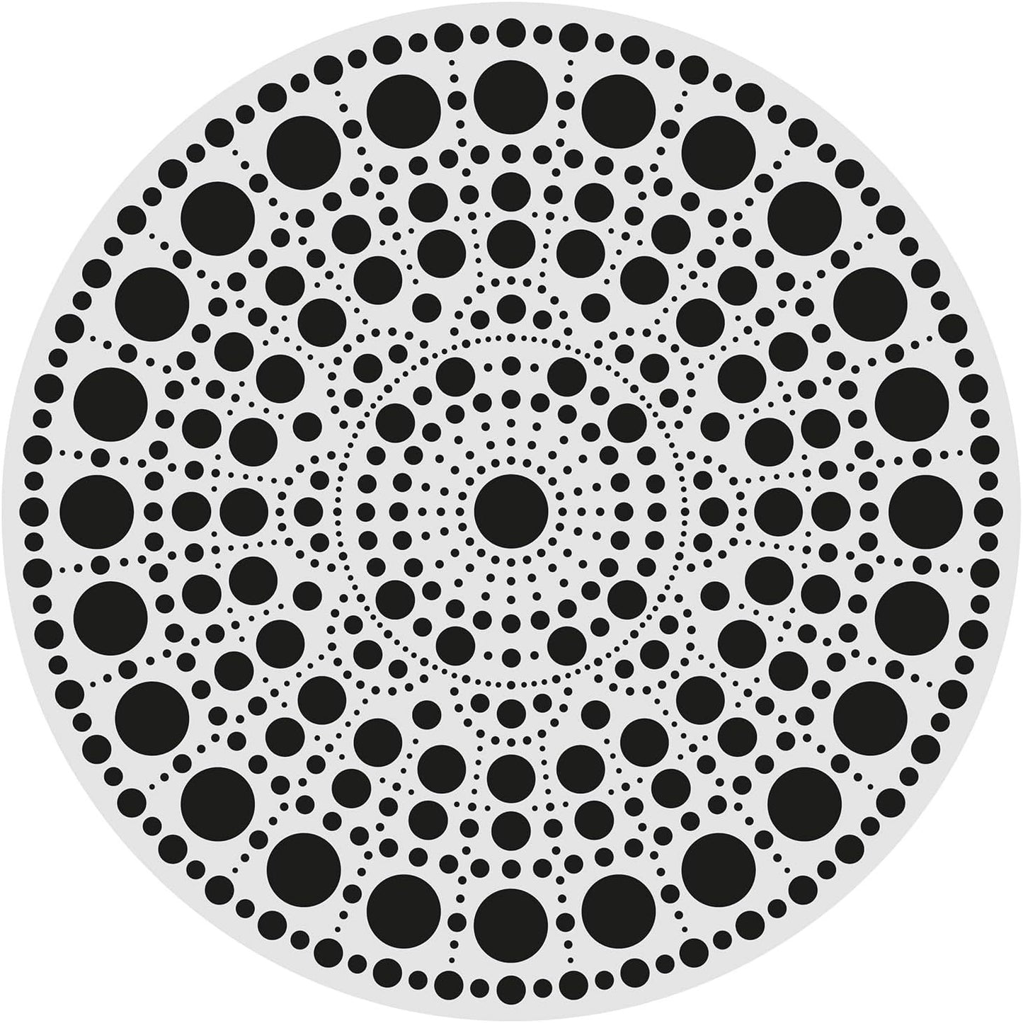 Pochoir - Pour dot painting - Mandala - 20cm - Forme en bois + support - Aladine