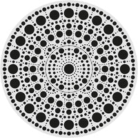 Pochoir - Pour dot painting - Mandala - 20cm - Forme en bois + support - Aladine