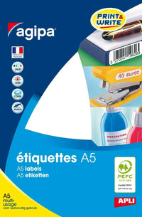1 824 étiquettes blanches 10x22mm 144 étiquettes par planche A5 Apli 114018