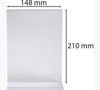Porte-visuel - Présentoir - A5 - Droit - Transparent - Pour photo, menu, document