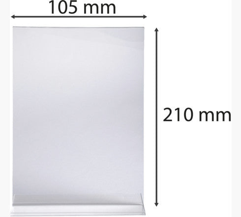 Porte-visuel - Présentoir - A6 - Droit - Transparent - Pour photo, menu, document