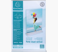 Porte-visuel - Présentoir - A4 - Droit - Transparent - Pour photo, menu, document