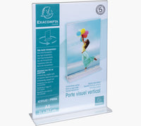 Porte-visuel - Présentoir - A4 - Droit - Transparent - Pour photo, menu, document
