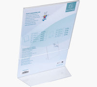 Porte-visuel - Présentoir - A4 - Incliné - Transparent - Pour photo, menu, document