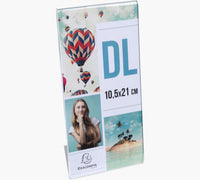 Porte-visuel - Présentoir - DL - Incliné - Transparent - Pour photo, menu, document