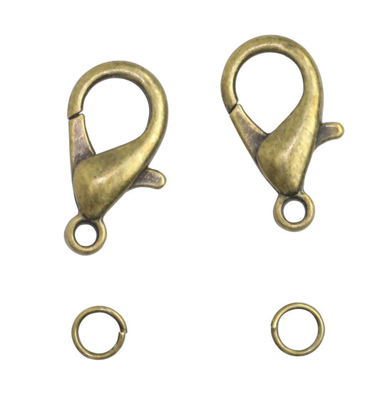 10 fermoirs mousqueton - Laiton - 13 mm - Ctop