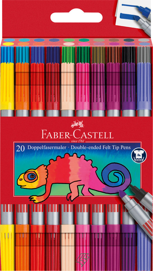 Pochette de 20 feutres double pointe Faber-Castell