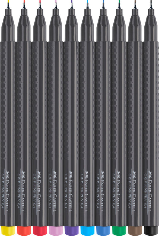 Pochette 10 feutres Grip Finepen Faber-Castell
