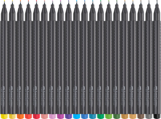 Pochette 20 feutres Grip Finepen Faber-Castell