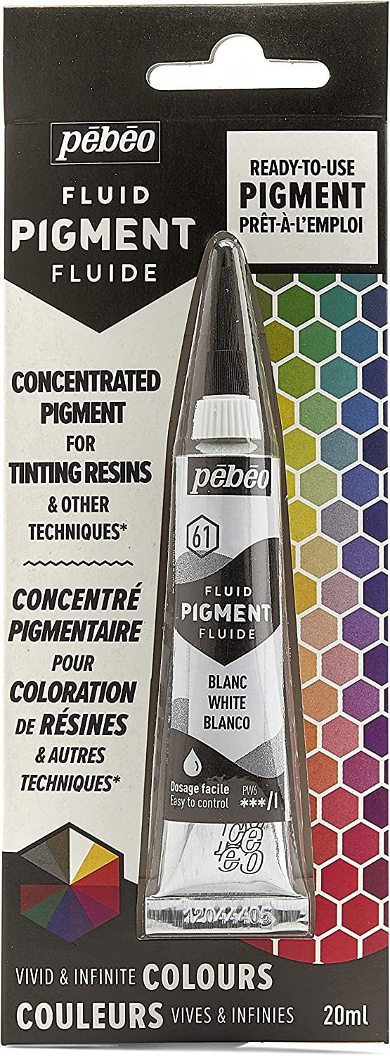 Pigment pour résine - Prêt à l'emploi - Pébéo - Fluid Pigment - Blanc - 20 ml