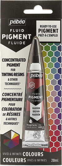 Pigment pour résine - Prêt à l'emploi - Pébéo - Fluid Pigment - Marron - 20 ml