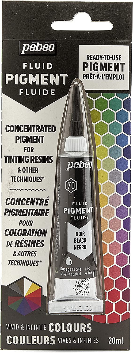 Pigment pour résine - Prêt à l'emploi - Pébéo - Fluid Pigment - Noir - 20 ml