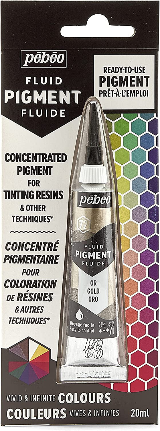 Pigment pour résine - Prêt à l'emploi - Pébéo - Fluid Pigment - Or - 20 ml