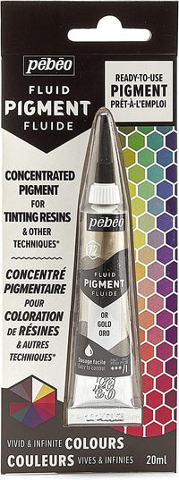 Pigment pour résine - Prêt à l'emploi - Pébéo - Fluid Pigment - Or - 20 ml
