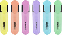 Pochette de 6 surligneurs pointe biseautée couleurs pastels Kores Bright Liner