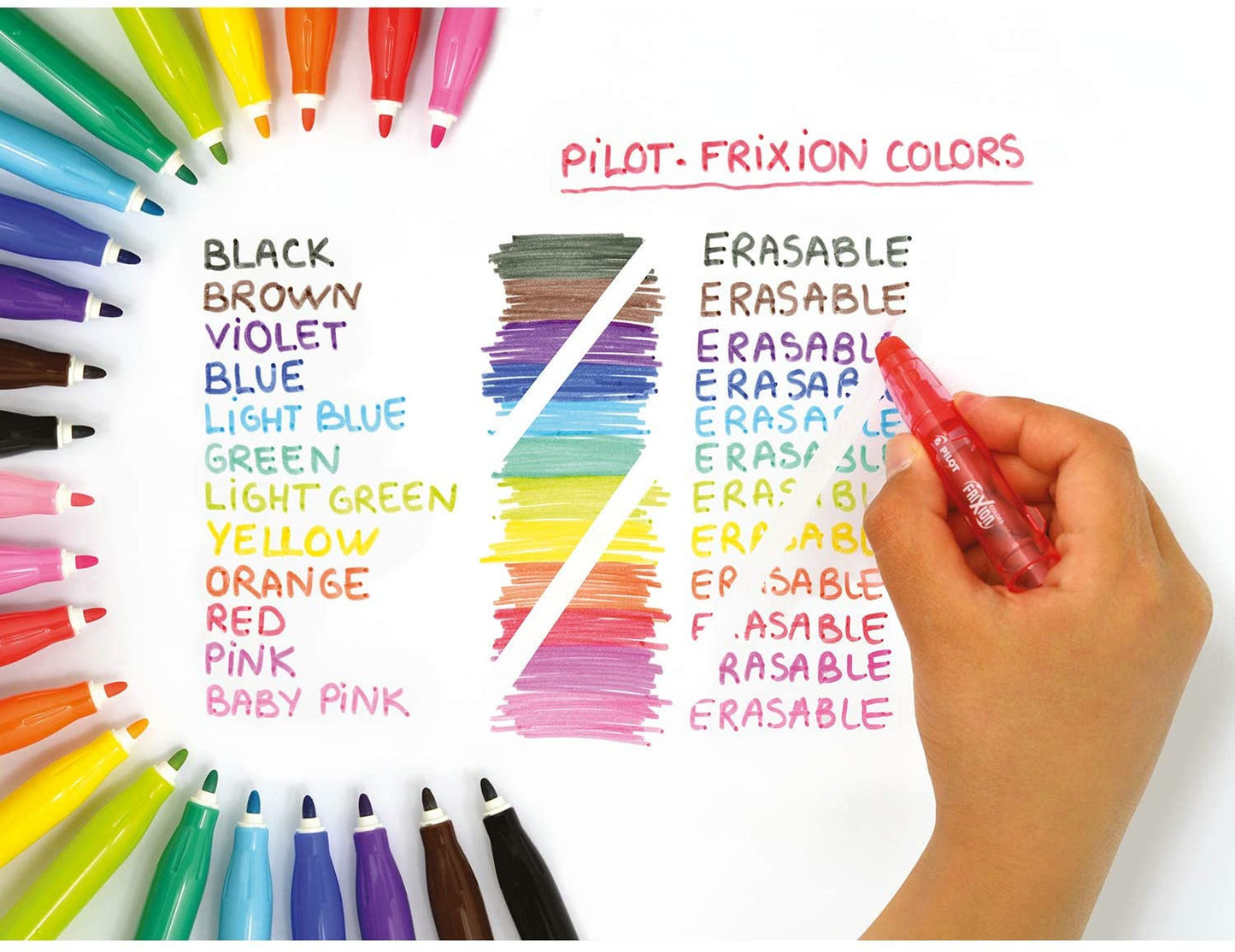 Pochette de 6 feutres de coloriage effaçable FriXion Colors Pilot