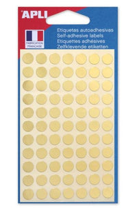 Pochette de 308 pastilles dorées - 8 mm - Adhésif permanent - Écriture manuelle
