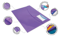 Pochettes - Porte-documents - Plastique - A4+ - Bouton pression - Lot de 5 - Rapesco